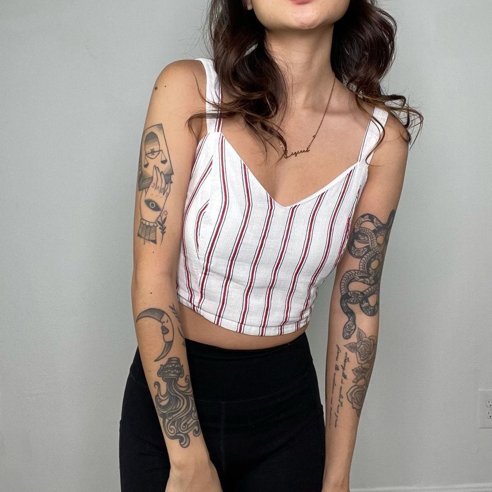 Forever21 Striped Crop Top